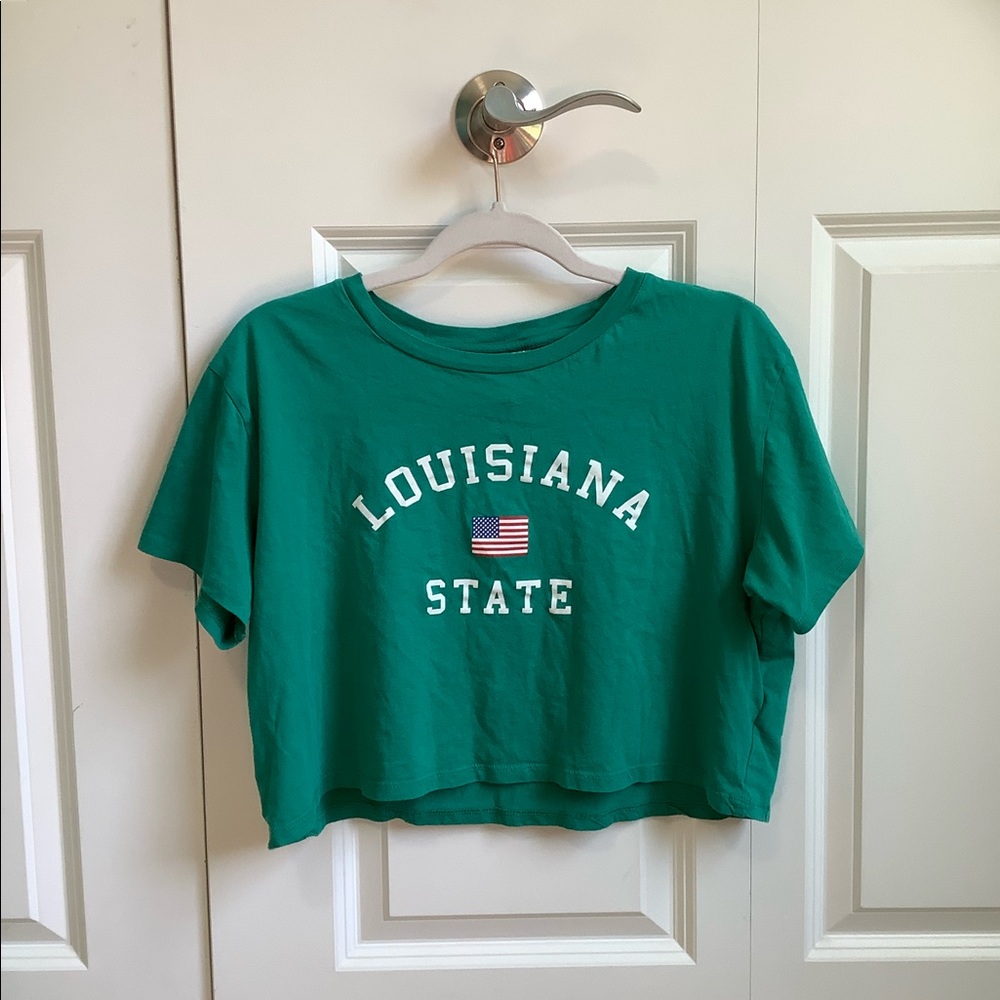 Divided H&M green cropped t-shirt. Oversized fit